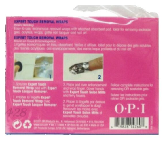 OPI Expert Touch Removal Wraps 20pcs GelColor Nail Soak-Off Foil Pads Salon-Pro! - Picture 2 of 3